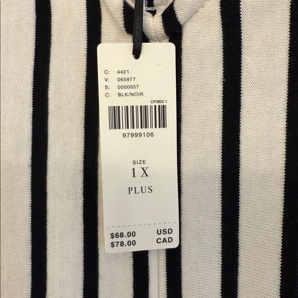 Maeve v-neck fit & flare striped top 1X NWT - Picture 6 of 9